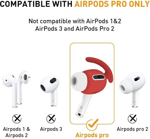 1 Pair Ear Hooks Covers for Apple AirPods Pro 1，Upgraded Anti-Slip Sports Ear Covers Accessories Compatible with AirPods Pro Generation 1 (Pink) in Saudi Arabia
