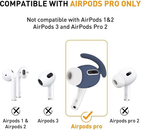 1 Pair Ear Hooks Covers for Apple AirPods Pro 1，Upgraded Anti-Slip Sports Ear Covers Accessories Compatible with AirPods Pro Generation 1 (Pink) in Saudi Arabia