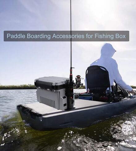 Saltwater Tackle Box Large 11L Tackle Boxes Large Fishing Box Fishing Bucket Organizer 2 Layer Fish Tackle Storage Box with 2pcs Rod Holder & 2pcs Cup Holder Paddle Board Fishing Tool Box in Saudi Arabia