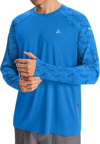 Men’s Sun Protection Shirts UPF 50+ Long Sleeve UV Shirt Rash Guard for Men Quick Dry Swim Fishing Beach Athletic in Saudi Arabia