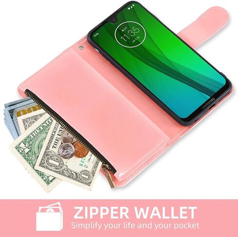Asuwish Phone Case for Moto G7/G7+/Revvlry Plus Wallet Cover with Tempered Glass Screen Protector and Flip Card Holder Stand Cell Motorola G7Plus Moto7 XT1962-1 G 7 7G Tmobile Revvlry+6 Women Men Grey in Saudi Arabia
