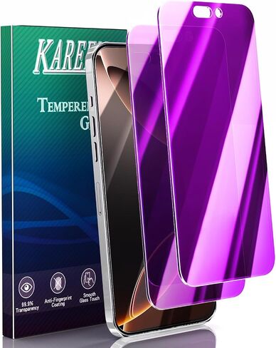 KAREEN 2 Pack 4 Way 360 Degree Privacy Screen Protector for iPhone 14, iPhone 13 Pro, iPhone 13 6.1 Inch, All Around Anti Spy Tempered Glass Film, Full Coverage, Anti Scratch, Bubble Free in Saudi Arabia