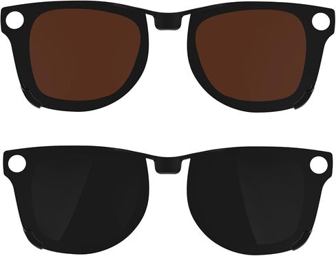 2Pcs Polarized Clip for Ray-Ban Meta Wayfarer RW4006 Smart Glasses(Size M 50-22), Discoloration Clips Compatible with Ray-Ban Meta Wayfarer Protect Your Eyes, Cool and Fashion (Black + Brown) in Kuwait
