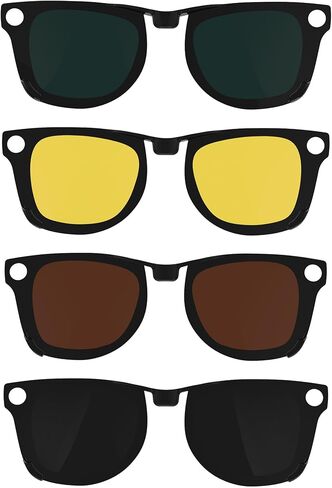 2Pcs Polarized Clip for Ray-Ban Meta Wayfarer RW4006 Smart Glasses(Size M 50-22), Discoloration Clips Compatible with Ray-Ban Meta Wayfarer Protect Your Eyes, Cool and Fashion (Black + Brown) in Kuwait