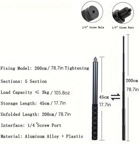 insta360x3/4 selfie selfie stick panoramic camera sports extension endloy styploy styploy styly for cycling (78.7inches) in Kuwait