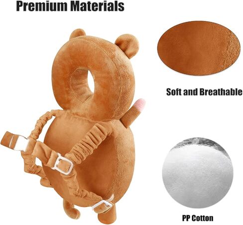 PandaEar Baby Head Protection Backpack Toddler Adjustable Walking Head Protector, Head Protection Backpack Wear Safety Pad for Falling Crawling and Walking (Green) in Kuwait