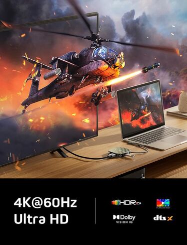LISEN 3 in 1 HDMI Adapter, HDMI 4K@60Hz, USB 3.2 10Gbps, PD100W Fast Charge in Saudi Arabia