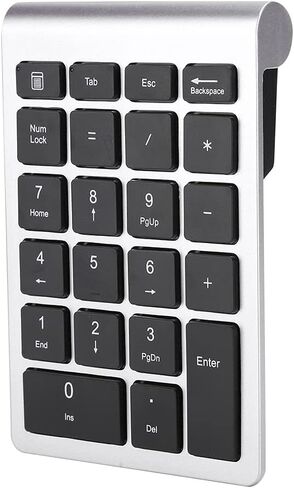 USB Keyboard, 22 Keys Numeric Keypad, Ergonomic Design, 80 Hours Use Time, Scissor Foot Key, for Compatible, Portable Office Keyboard (Silver Black in Kuwait