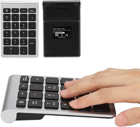USB Keyboard, 22 Keys Numeric Keypad, Ergonomic Design, 80 Hours Use Time, Scissor Foot Key, for Compatible, Portable Office Keyboard (Silver Black in Kuwait