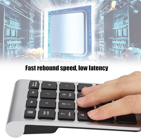 USB Keyboard, 22 Keys Numeric Keypad, Ergonomic Design, 80 Hours Use Time, Scissor Foot Key, for Compatible, Portable Office Keyboard (Silver Black in Kuwait