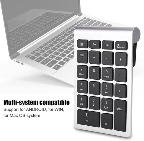 USB Keyboard, 22 Keys Numeric Keypad, Ergonomic Design, 80 Hours Use Time, Scissor Foot Key, for Compatible, Portable Office Keyboard (Silver Black in Kuwait