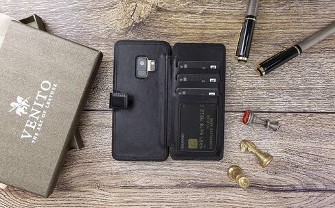علبة هاتف فيرونا فيرونا الجلدية متوافقة مع Samsung Galaxy S9 (5.8 بوصة) - حظر RFID SNAP -ON Cover Back Cover Slim Wallet (Furry Leopard) in Saudi Arabia