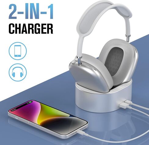 حامل شحن سماعات الرأس لـ AirPods Max ، ودعم وضع السكون ، والوقوف المغناطيسية ، وحامل سماعات رأس سطح المكتب ، وحامل سماعات الرأس ، وقاعدة الشحن لسماعات الرأس ، المصممة لـ AirPods Max 2/1 (أسود) in Kuwait