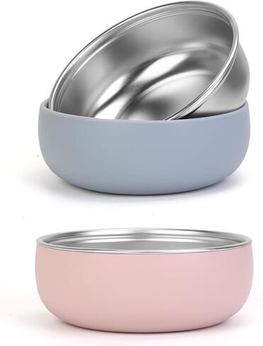 ShineMe Stainless Steel Bowls for Kids, 4 pack Toddler Bowls with Removable Colorful Silicone Sleeve, Unbreakable Baby Bowls for Soup, Cereal, Yogurt, Snacks... in Saudi Arabia