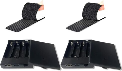 USB Battery Pack for LED Lights, 4AA 4-6V Black Battery Pack with Adhesive for LED Strip Lights (2 Pack) in Saudi Arabia
