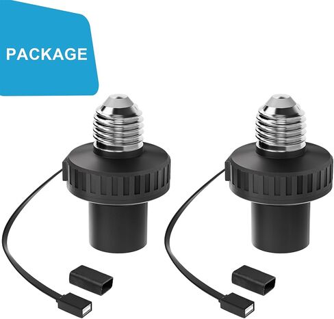 UYODM 2 Pack Lamp Socket Power Adapter for Wyze Cam v3/v4/v3 Pro/OG,Wyze Cam Pan v3, E26 Socket USB Adapter 5V 2A for Security Camera,LED Strips and Easy to Install in Kuwait