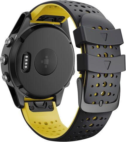 ANCOOL متوافق مع Fenix ​​5/Fenix ​​6/Fenix ​​7 Watch Band 22mm سهلة السيليكون الناعمة للفرقة الناعمة للفرقة Fenix ​​7/6 Pro/Fenix ​​5 Plus/Fenix ​​8 47mm/Forerunner 955/965 الساعات الذكية (سوداء/رمادي) in Kuwait