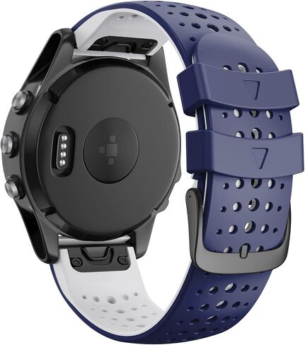 ANCOOL متوافق مع Fenix ​​5/Fenix ​​6/Fenix ​​7 Watch Band 22mm سهلة السيليكون الناعمة للفرقة الناعمة للفرقة Fenix ​​7/6 Pro/Fenix ​​5 Plus/Fenix ​​8 47mm/Forerunner 955/965 الساعات الذكية (سوداء/رمادي) in Kuwait