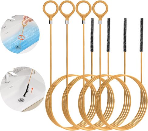 35 Inch Drain Snake Hair Clog Remover Tool, Anti-Break Metal with Nylon Coating Sink Snake, for Bathroom Sink, Tub, Shower, Pipe Drain (4 Pack) in Kuwait