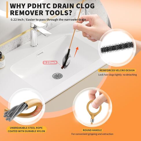 35 Inch Drain Snake Hair Clog Remover Tool, Anti-Break Metal with Nylon Coating Sink Snake, for Bathroom Sink, Tub, Shower, Pipe Drain (4 Pack) in Kuwait