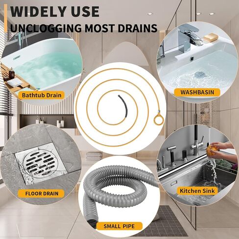 35 Inch Drain Snake Hair Clog Remover Tool, Anti-Break Metal with Nylon Coating Sink Snake, for Bathroom Sink, Tub, Shower, Pipe Drain (4 Pack) in Kuwait