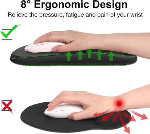 AKIT Mouse Pad with Wrist Rest Wrist Support, Memory Foam Mousepad&Unique Claw Shape Design Wrist Support, Non-Slip, Pain Relief Pads for Computer, Laptop, Office, Gaming, Gradient Green in Saudi Arabia