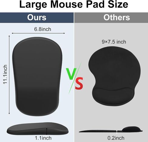 AKIT Mouse Pad with Wrist Rest Wrist Support, Memory Foam Mousepad&Unique Claw Shape Design Wrist Support, Non-Slip, Pain Relief Pads for Computer, Laptop, Office, Gaming, Gradient Green in Saudi Arabia