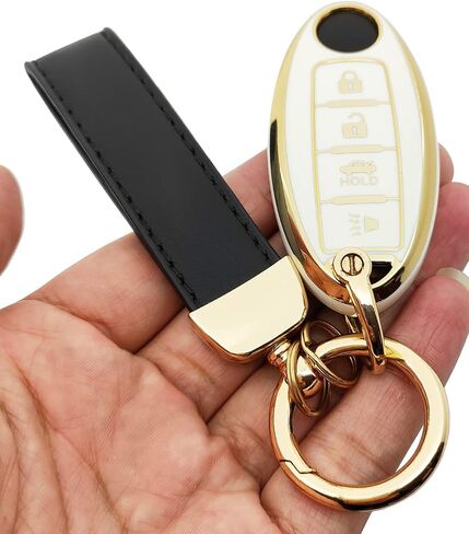 360 درجة ناعمة TPU حامي مفتاح FOB متوافق مع 2013-2019 نيسان Altima Sentra 2014-2016 Infiniti QX60 2013 Infiniti JX35 M35 Key Fob 4 Buttons (Black) in Saudi Arabia