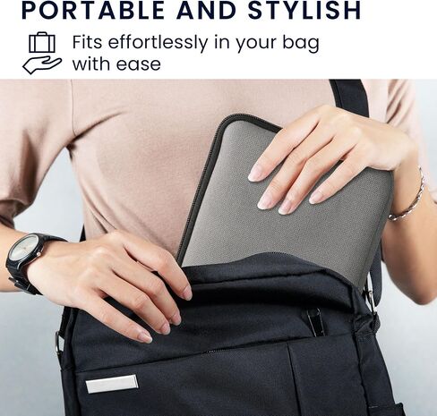 kwmobile Canvas Protective Cover Compatible with 6,8-7" eReader Cover - Canvas Cover for e-Reader with Zip - Grey in Kuwait