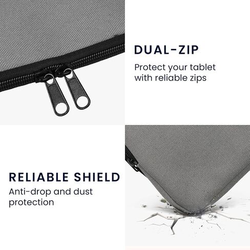 kwmobile Canvas Protective Cover Compatible with 6,8-7" eReader Cover - Canvas Cover for e-Reader with Zip - Grey in Kuwait