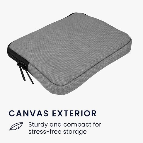 kwmobile Canvas Protective Cover Compatible with 6,8-7" eReader Cover - Canvas Cover for e-Reader with Zip - Grey in Kuwait