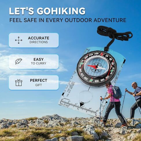 Orienteering Compass, Wilderness Survival Compass for Kids- Magnetic Gear Set Navigation Map- Backpacking Camping Hunting Survival in Saudi Arabia