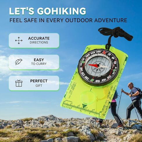 Orienteering Compass, Wilderness Survival Compass for Kids- Magnetic Gear Set Navigation Map- Backpacking Camping Hunting Survival in Saudi Arabia