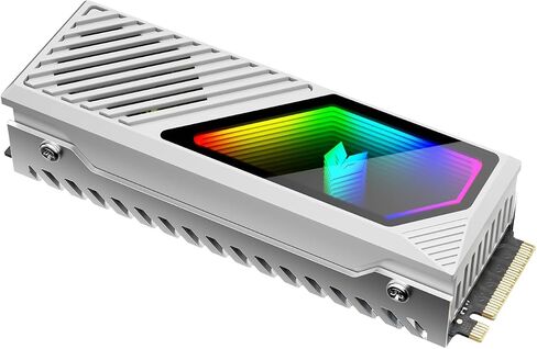 RGB Sync M.2 NVMe SSD Heatsink with Built-in Fan, High-Performance Cooling, Dynamic LED Lighting Cool Lens, Transparent Cover with Thermal Pad in Saudi Arabia