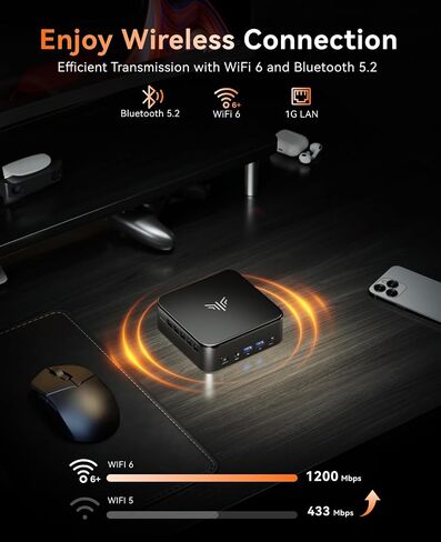 KAMRUI E3B Mini PC Ryzen, AMD Ryzen 7 5875U Mini Gaming PC(Beat 5825U/5800U, 8C/16T, Up to 4.5GHz), 32GB DDR 512GB SSD Mini PC Gaming, Dual LAN Support 4K@60Hz Triple Display WiFi6/BT5.2/DP1.4/USB3.2 in Saudi Arabia