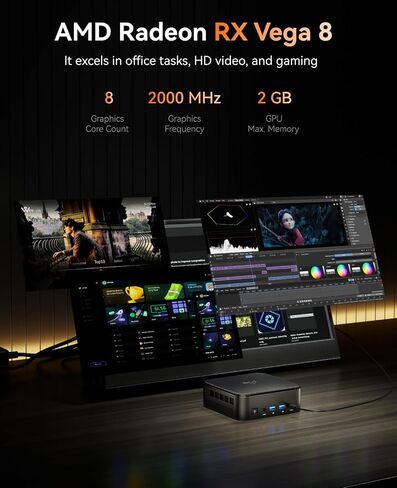 KAMRUI E3B Mini PC Ryzen, AMD Ryzen 7 5875U Mini Gaming PC(Beat 5825U/5800U, 8C/16T, Up to 4.5GHz), 32GB DDR 512GB SSD Mini PC Gaming, Dual LAN Support 4K@60Hz Triple Display WiFi6/BT5.2/DP1.4/USB3.2 in Saudi Arabia
