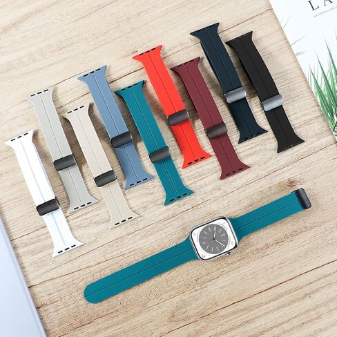 For Apple Watch Band 41mm 40mm 38mm Women Men, iWatch Bands Silicone Magnetic Bracelet Wristband Sport Band for Apple Watch Series 9 8 7 Series SE 2nd Generation SE 6 5 4 3 2 1 Strap in Kuwait
