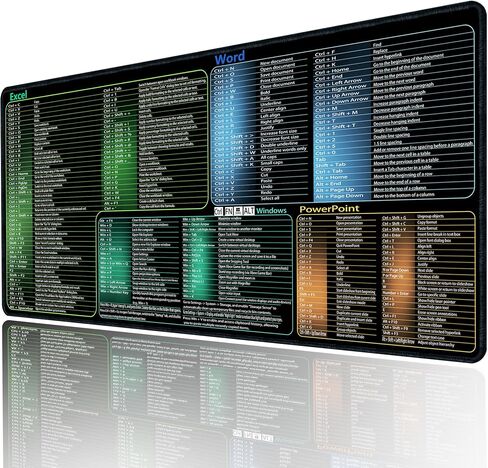 secret corner excel&Word&Windows&powerpoint Cheat Sheet Mousepad,Extra Large Office Desk Accessories Desk mat,Office Keyboard Shortcuts Mouse pad, Non-Slip for Computer Gaming Mouse pad in Saudi Arabia