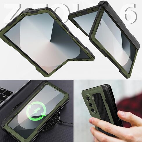 for Samsung Galaxy Z Fold 6 Case with S Pen Holder & Stylus, Fold6 Metal Case with Hinge Protection Screen Protector Military Rugged Heavy Duty Bumper Kickstand Cover for Z Fold 6 Pink in Kuwait