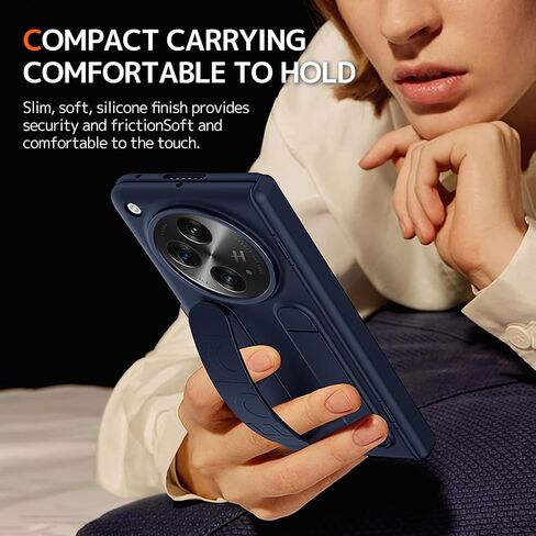 NINKI for OnePlus Open Case with Screen Protector & Wristband,Hard Full Hinge Protection Cover for OnePlus Open Strap Cases for Oppo Find N3 Fold Phone Case Strap Cover for Oppo Find N3 2023 Men Blue in Saudi Arabia