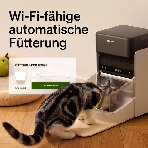 Petlibro RFID Automatic Cat Leeder ، 5G Wi-Fi Pet Leeder ، 3L Auto Cat Leeder Control مع علامة طوق الضوء و 6 حزم حقيبة غذائية للحيوانات الأليفة ، مغذيات تلقائية للقطط in Kuwait