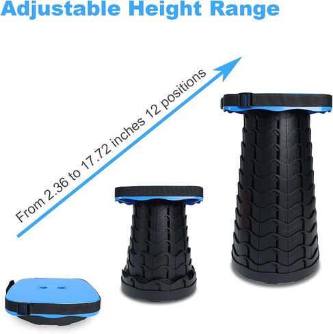 Arcwares Portable Charging Stool with Power Bank and USB Nightlight, Collapsible Retractable Folding Camping Stool Seat for Indoor Outdoor, 4400 mAh Charger for iPhone Android in Saudi Arabia