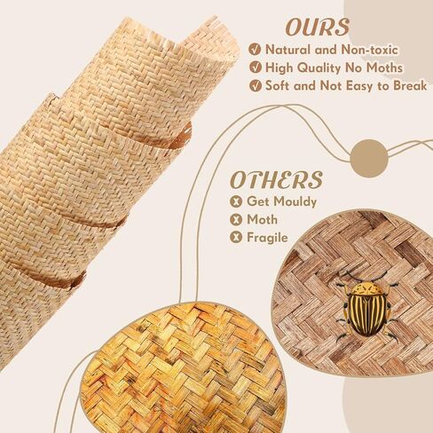 14" Width x 4.92 Ft Natural Cane Webbing V Shape Brown Cane Webbing Roll Rattan Material Mesh Rattan Roll Caning Supplies for Caning Projects Furniture Chair Cabinet Ceiling Basket in Saudi Arabia