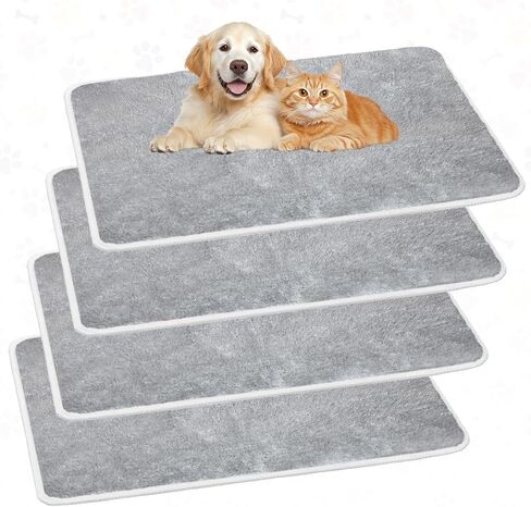 4 Pcs Replacement Liners for Travel Pet Carriers 17 x 11 Inch cat Carrier pad Replacement Pad Absorbent Washable Plush Cashmere Double Sided Dog Bed Mat for Cat Carrier Kennel Crate, Beige in Saudi Arabia