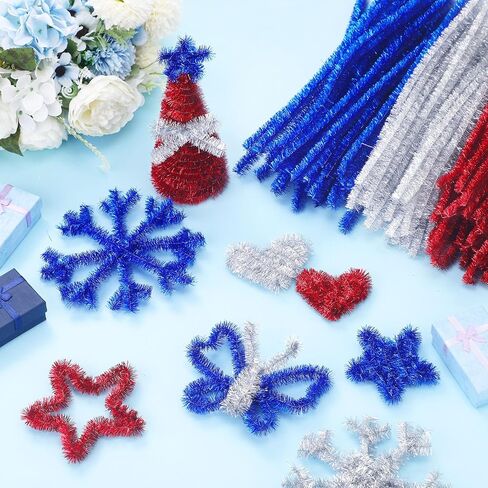 200 pcs منظفات أنابيب كبيرة بريق 15 مم × 12 بوصة منظفات الأنابيب المعدنية اللامعة بالجملة لسانت باتريكس يوم استقلال عيد الميلاد المصنوع يدويًا DIY الحرف اليدوية (الوردي) in Kuwait