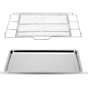 New upgrade Air Fry Tray for 30" Oven with Drip Pan, Compatible with Frigidaire Wall Ovens, Ranges, and Wall Oven/Microwave Combinations，Oven Rack Measures 25" x 16" x 1.75"