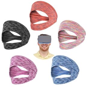 5 Pcs Adjustable VR Eye Mask Breathable Sweat Band Dry Cool Eye Face Cover Comfortable Eyes Mask Cover Breathable Sweat Masks for Most VR Devices Accessories Any Head Size