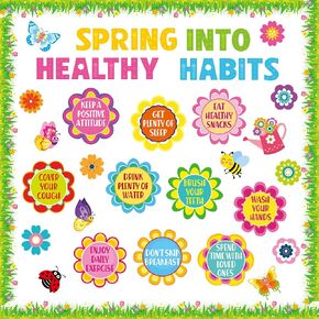 Epakh Spring Reading Bulletin Decortations مجموعة زهور الربيع زهور الفصول الدراسية ديكور زهرة الفراشة لهجات الورق لالتقاطات School School School Spring Supplies (كتاب القراءة) in Kuwait