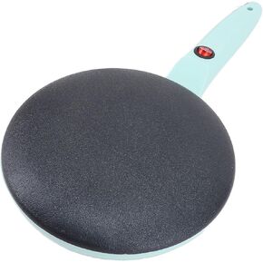 Asixxsix Electric Crepe Maker, 8 Inch Portable Crepe Maker Machine with Long Handle, Auto Temperature Control, Non Stick Instant Crepe Pan with Tray, Silicone Spatula and Egg Whisk (US