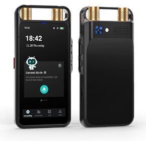 AI Voice Recorder Transcriber, Portable Note Voice Recorder, Support 134 Languages Transcribe to Text, Summarize, Empowered by ChatGPT, Audio Recorder Device for Meetings, Interviews, Lectures (Black)